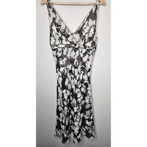 Vintage Ann Taylor Dress 10 Chocolate Brown Silk Babydoll Y2K Midi Fairy Grunge